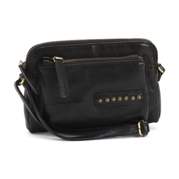RIVIT Handbags - RIVIT Leather Camera Crossbody Bag With Stud Details